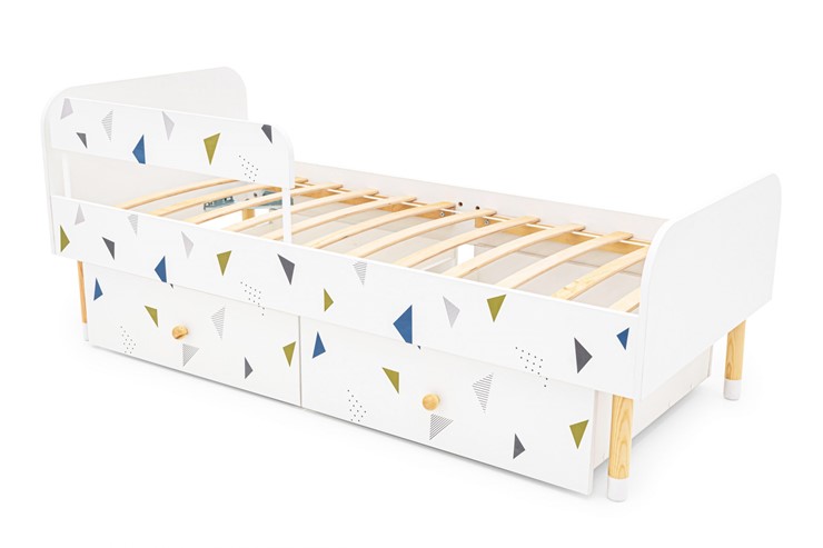 Кроватка Stumpa Классика "Треугольники зеленый, синий" в Стерлитамаке - изображение 7