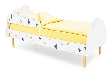 Детская кровать Stumpa Облако "Треугольники желтый, синий" в Стерлитамаке
