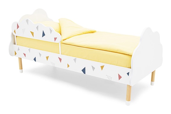 Детская кровать Stumpa Облако "Треугольники желтый, синий, розовый" в Стерлитамаке - изображение