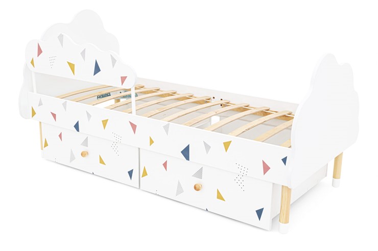 Детская кровать Stumpa Облако "Треугольники желтый, синий, розовый" в Стерлитамаке - изображение 7