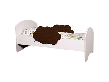 Детская кровать с бортиками Тучка, корпус Белый, фасад Венге в Уфе