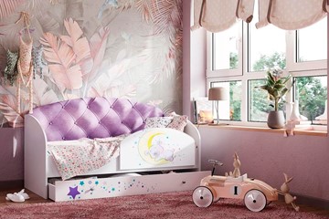 Детская кровать с бортиками Звездочка с бортиком, Фиолетовый в Уфе