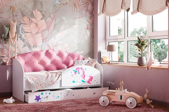 Детская кровать Звездочка с бортиком, Розовый в Стерлитамаке - изображение