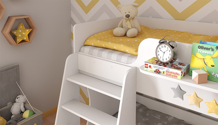 Кровать двухъярусная POLINI Kids Dream 1500 Белый в Стерлитамаке - изображение 4