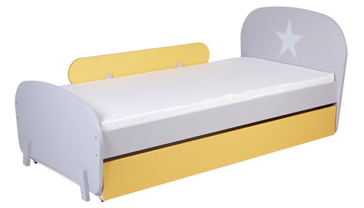 Детская кровать POLINI Kids Mirum 1915 Серый / Желтый в Стерлитамаке - изображение 4