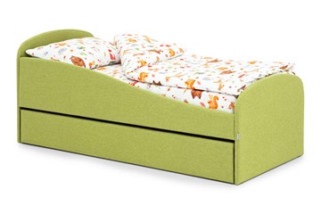 Мягкая кровать с ящиком Letmo авокадо (рогожка) в Стерлитамаке