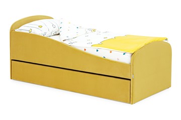 Детская кровать с ящиком Letmo горчичный (велюр) в Стерлитамаке - предосмотр