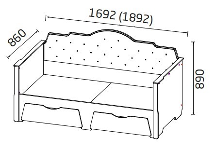 Кровать софа в детскую Фея 800х1800, ЛДСП белый/ткань велюр в Стерлитамаке - изображение 1