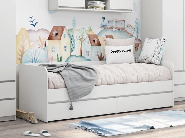 Кровать в детскую КР-54 СИТИ с двумя ящиками Белый в Стерлитамаке - изображение 2