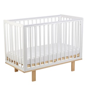 Кровать для новорожденных серия 3400 POLINI Kids Simple 340 Белый / Натуральный в Стерлитамаке - предосмотр 1