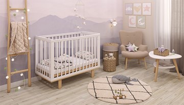 Кровать для новорожденных серия 3400 POLINI Kids Simple 340 Белый / Натуральный в Стерлитамаке - предосмотр 10