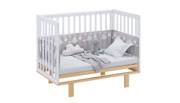 Кровать для новорожденных серия 3400 POLINI Kids Simple 340 Белый / Натуральный в Стерлитамаке - предосмотр 8