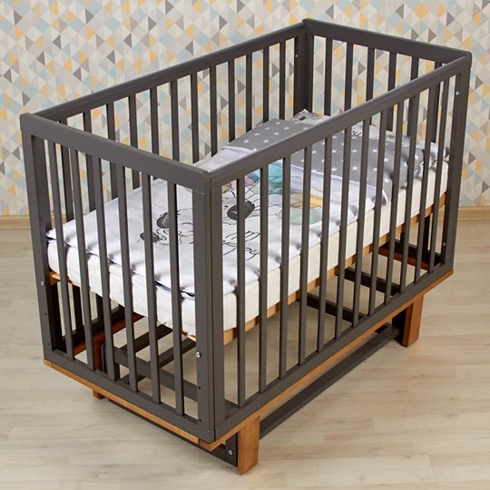 Кровать для новорожденных серия 3400 POLINI Kids Simple 340 с маятником Графит/Дуб каменный в Стерлитамаке - изображение 7