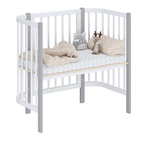 Приставная кровать POLINI Kids Simple 105 Белый / Серый в Салавате - предосмотр 1