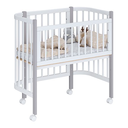 Приставная кровать POLINI Kids Simple 105 Белый / Серый в Салавате - изображение