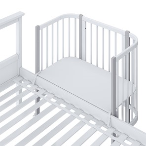Кроватка детская приставная POLINI Kids Simple 120 Белый / Серый в Стерлитамаке - предосмотр 4