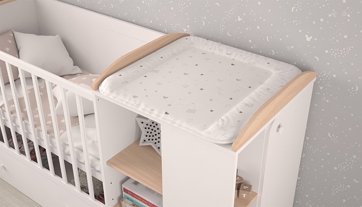 Детская кровать-трансформер с комодом POLINI Kids Ameli 800 Белый / Дуб пастельный, серия AMELI в Стерлитамаке - изображение 4