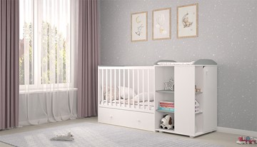 Многофункциональная кровать с комодом POLINI Kids Ameli 800 Белый / Серый, серия AMELI в Салавате - предосмотр 2