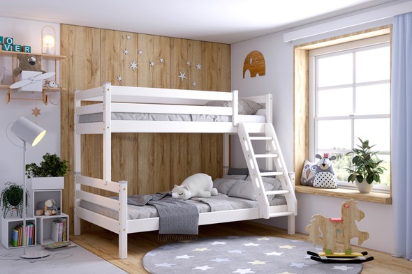 Детская 2-этажная кровать Адель, Белый в Стерлитамаке - изображение