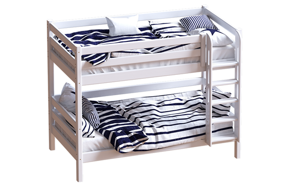 Детская 2-ярусная кровать Авалон, восковая эмаль с прямой лестницей в Салавате - изображение