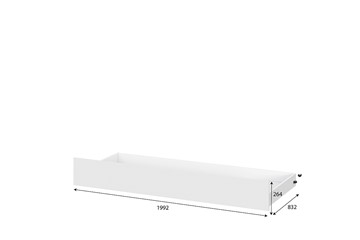 Детская выкатная кровать Токио, белый текстурный (одинарная (0,9х2,0) + выкатная) в Уфе - предосмотр 4