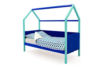 Кровать-домик Svogen, мятный-синий мягкая в Стерлитамаке