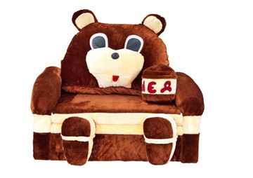 Детский диван Медведь с подушкой, ширина 120 см в Стерлитамаке