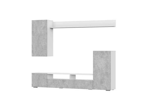 Стенка в гостиную МГС-4, белый/цемент светлый в Стерлитамаке - изображение