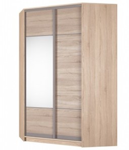 Шкаф угловой Аларти (YA-230х1400(602) (4) Вар. 3; двери D3+D4), с зеркалом в Стерлитамаке - предосмотр