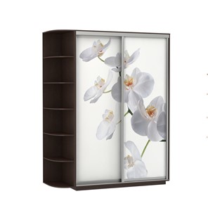 Шкаф Экспресс 1900x600x2200, со стеллажом, Орхидея белая/венге в Уфе