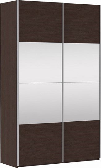 Шкаф 2-х дверный Прайм (ДСП/Зеркало) 1400x570x2300, венге в Стерлитамаке - изображение 2