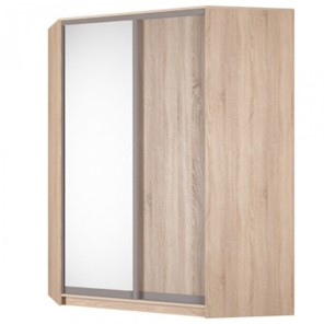 Угловой шкаф Аларти (YA-198х1400(602) (8) Вар. 2; двери D5+D6), с зеркалом в Уфе - предосмотр