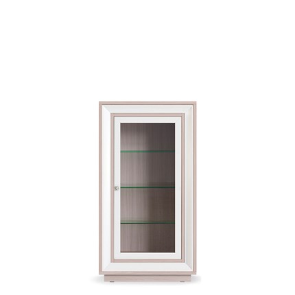 Шкаф низкий  (1 стеклодверь) Прато 776, Ясень светлый \ жемчуг в Стерлитамаке - изображение