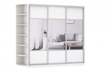 Шкаф 3-дверный Экспресс (Комби), со стеллажом 2100х600х2200, белый снег в Стерлитамаке