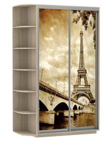 Шкаф Хит, 1500x600x2200, фотопечать, со стеллажом, париж, шимо светлый в Салавате