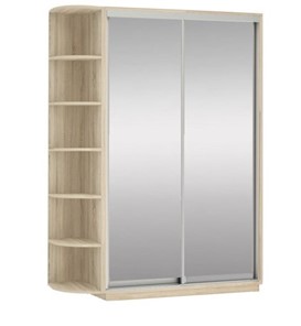 Шкаф 2-х дверный Экспресс (2 зеркала), со стеллажом 1700x600x2400, дуб сонома в Уфе