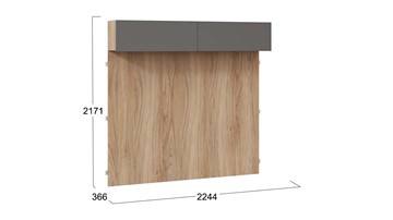 Навесной шкаф с декоративными панелями Порто (366) СМ-393.21.023-24 (Яблоня Беллуно/Графит софт) в Уфе - предосмотр 4