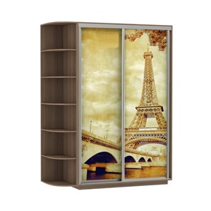 Шкаф 2-дверный Экспресс 1900x600x2400, со стеллажом, Париж/шимо темный в Уфе