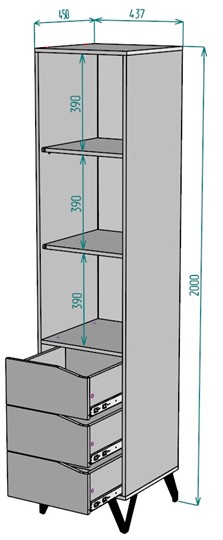 Шкаф распашной Дельта H104, ДКМ в Стерлитамаке - изображение 1