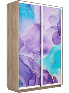 Шкаф 2-дверный Экспресс 1200x450x2200, Абстракция фиолетовая/дуб сонома в Стерлитамаке