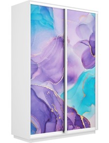 Шкаф Экспресс 1400x450x2400, Абстракция фиолетовая/белый снег в Стерлитамаке