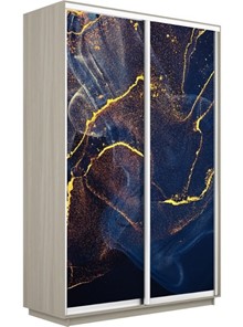 Шкаф 2-х створчатый Экспресс 1400x600x2400, Абстракция золотая пыль/шимо светлый в Стерлитамаке