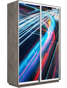 Шкаф 2-створчатый Экспресс 1600x450x2200, Ночная магистраль/бетон в Стерлитамаке