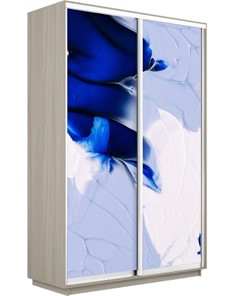 Шкаф двухдверный Экспресс 1600x600x2200, Абстракция бело-голубая/шимо светлый в Стерлитамаке