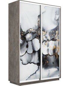 Шкаф 2-х дверный Экспресс 1600x600x2200, Абстракция серая/бетон в Стерлитамаке