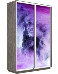Шкаф двухдверный Экспресс 1600x600x2200, Фиолетовый дым/бетон в Стерлитамаке