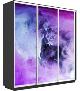 Шкаф 3-створчатый Экспресс 1800х450х2200, Фиолетовый дым/серый диамант в Стерлитамаке