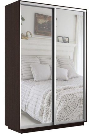 Шкаф двухдверный Экспресс (2 зеркала) 1200x600x2200, венге в Стерлитамаке - изображение