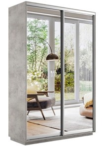 Шкаф 2-х дверный Экспресс (2 зеркала) 1600x450x2200, бетон в Уфе