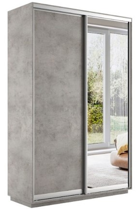 Шкаф Экспресс (ДСП/Зеркало) 1200х450х2200, бетон в Стерлитамаке - изображение